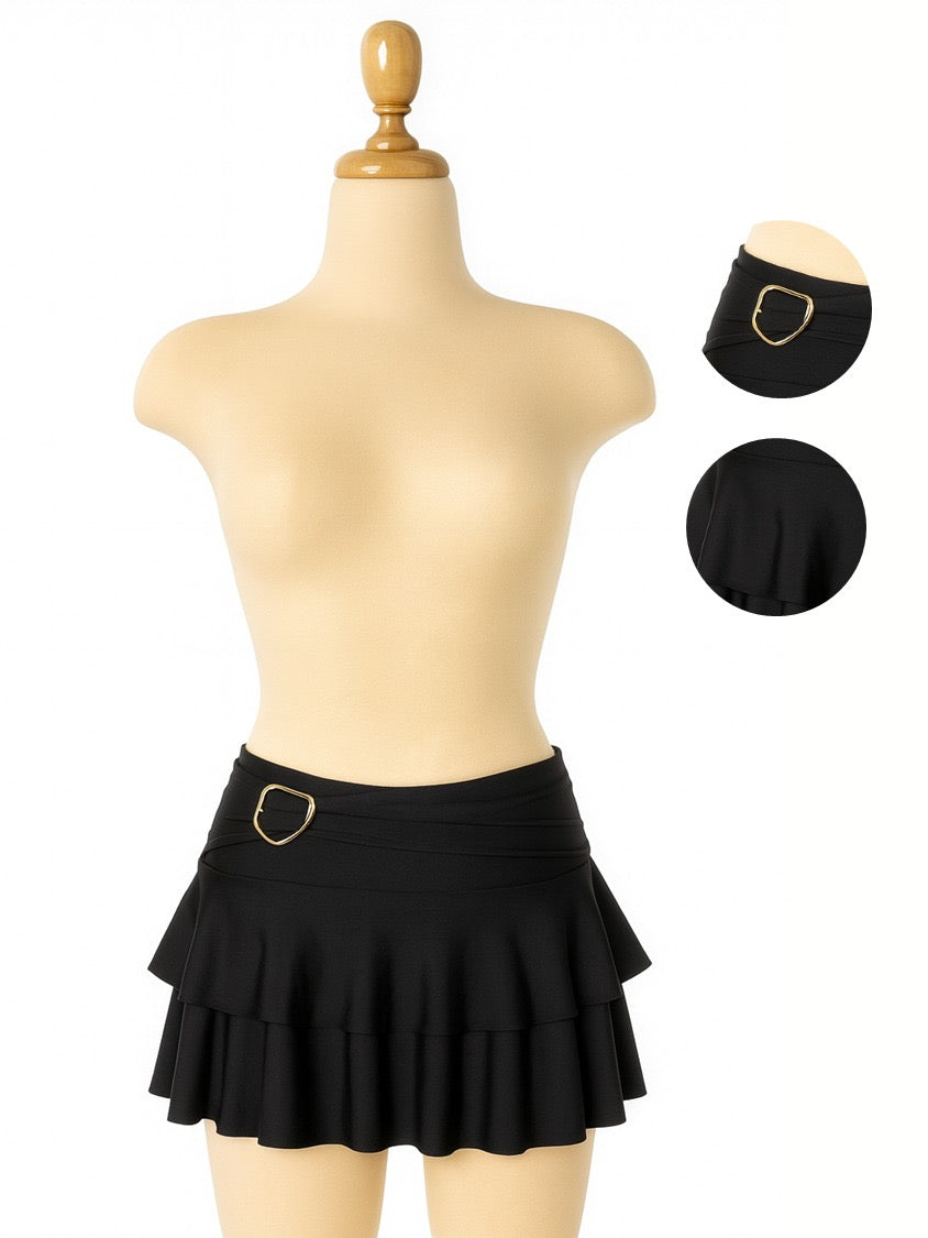 Falda para mujer de suplex color negro– modelo Boho mini skirt 